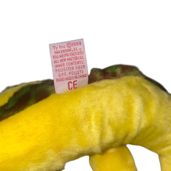 Ty Beanie Buddy Slither Snake Plush Toy 1999 Green & Brown Camo Stuffed Animal - Picture 6 of 11